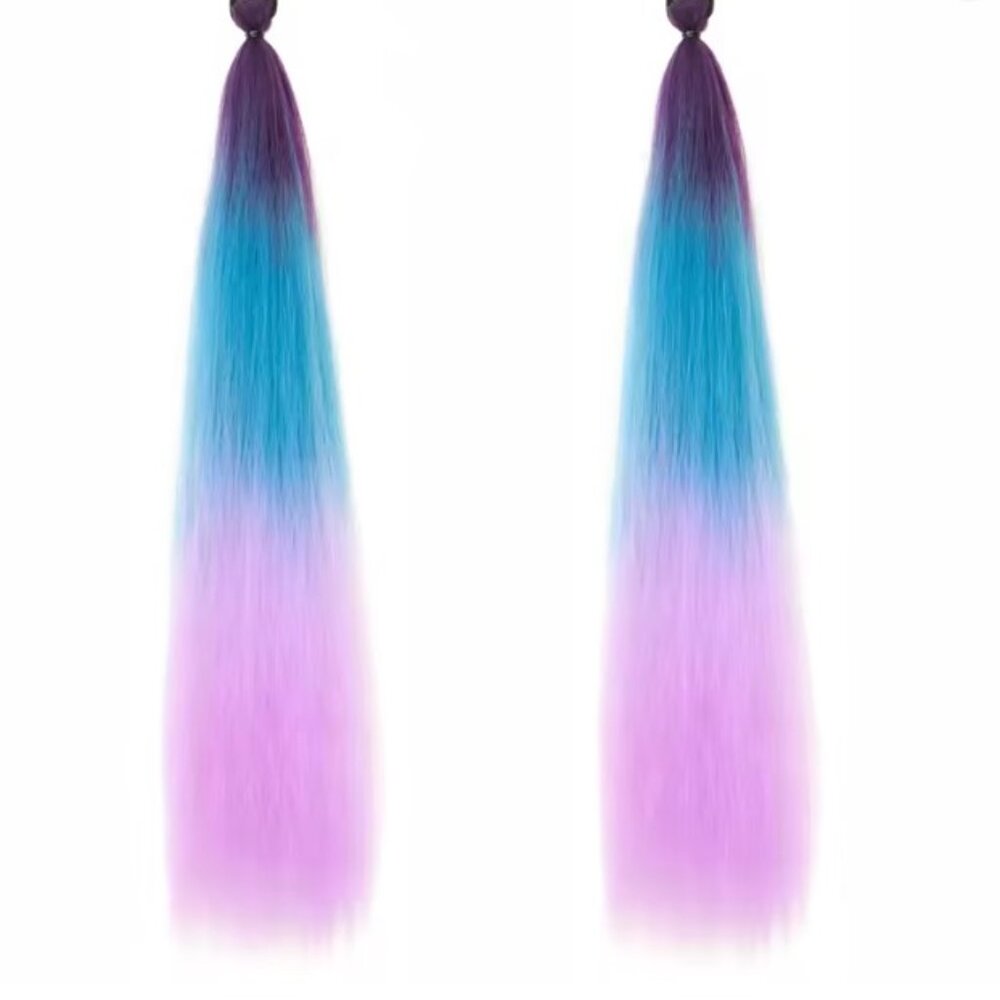 2-Ponytail Extension with Elastic Tie Hair Band 24" Long Straight